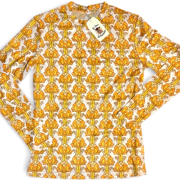 lil bee's bohemian Tops - Gold/Yellow Mesh Shirt NWT